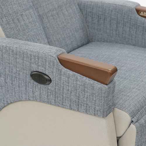 ヘルストロン HEF-Lx9000W 右側面、リクライニングボタン